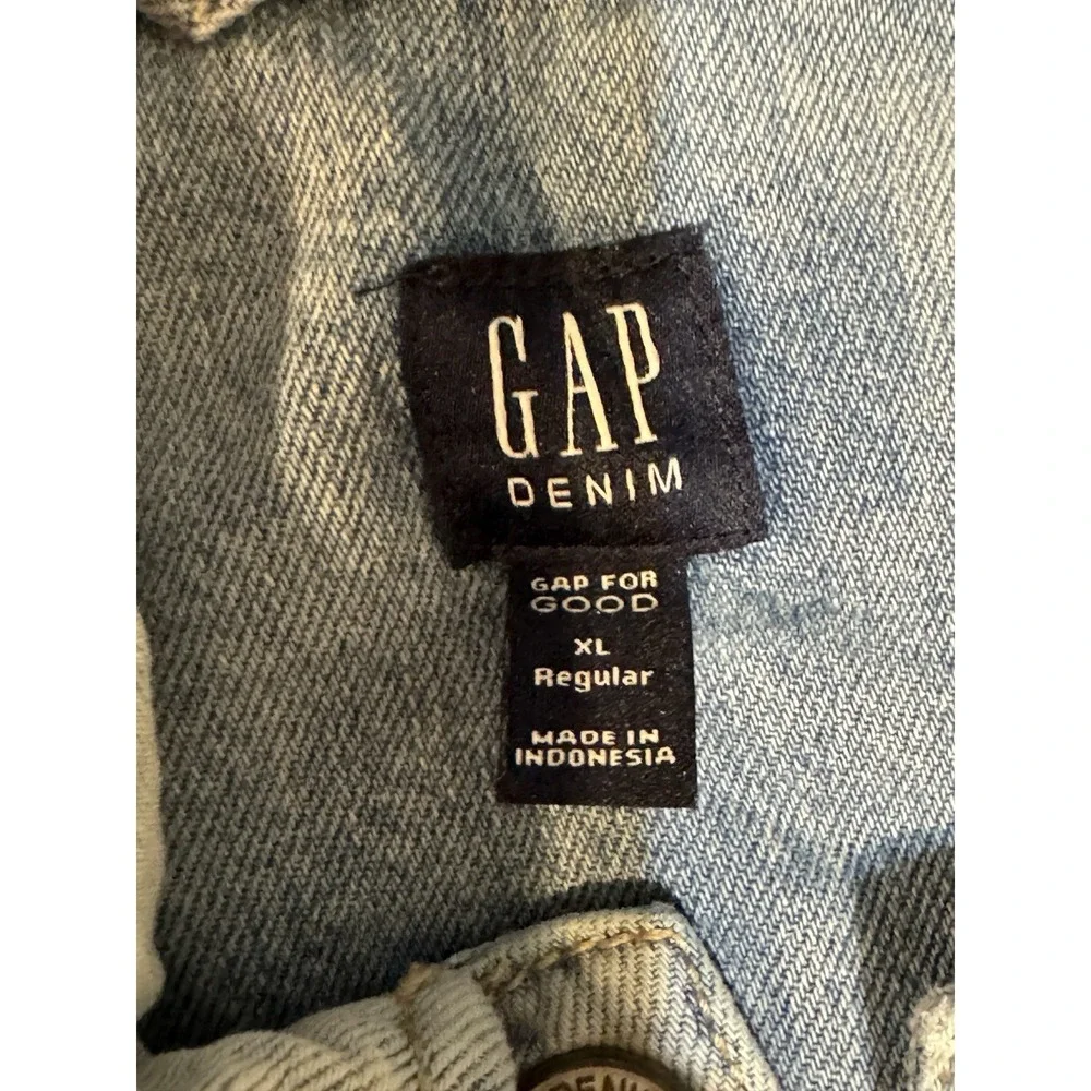 Gap Kids XL Emoji Patch Denim Jacket Light Wash Girl‎ 12-13Y Sequin Fun SPR18
